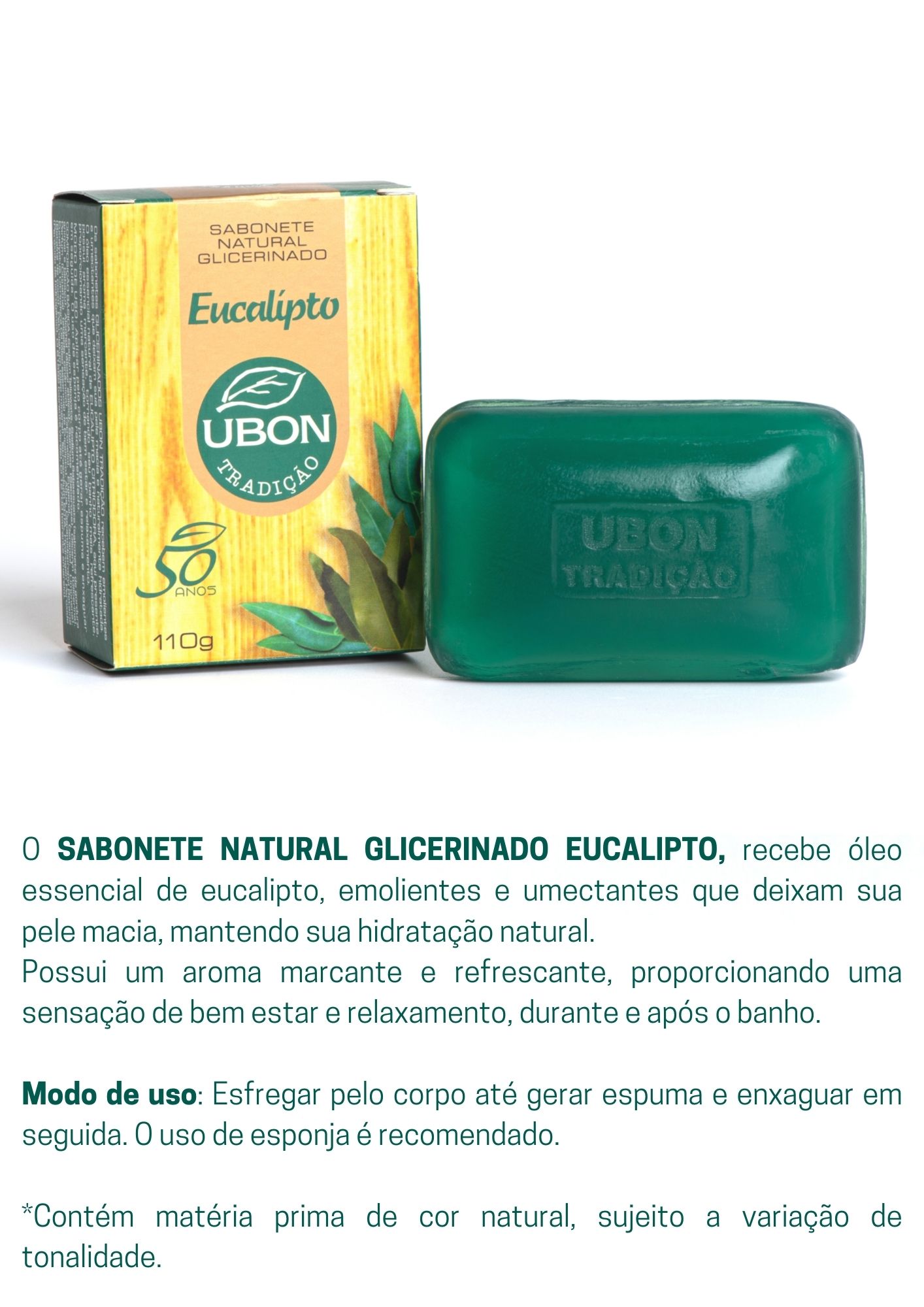 Sabonete Natural Glicerinado Eucalipto 110g