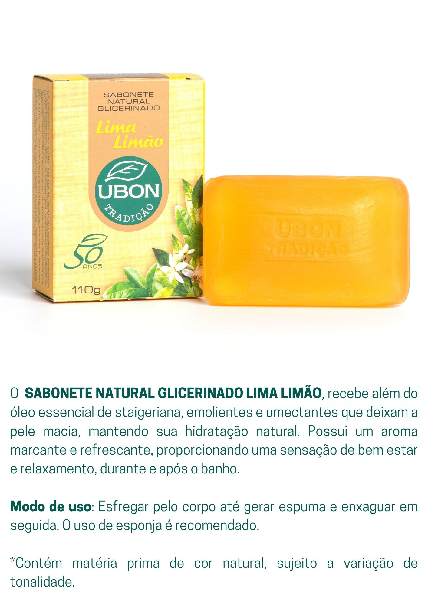 Sabonete Natural Glicerinado Lima Limão 110g
