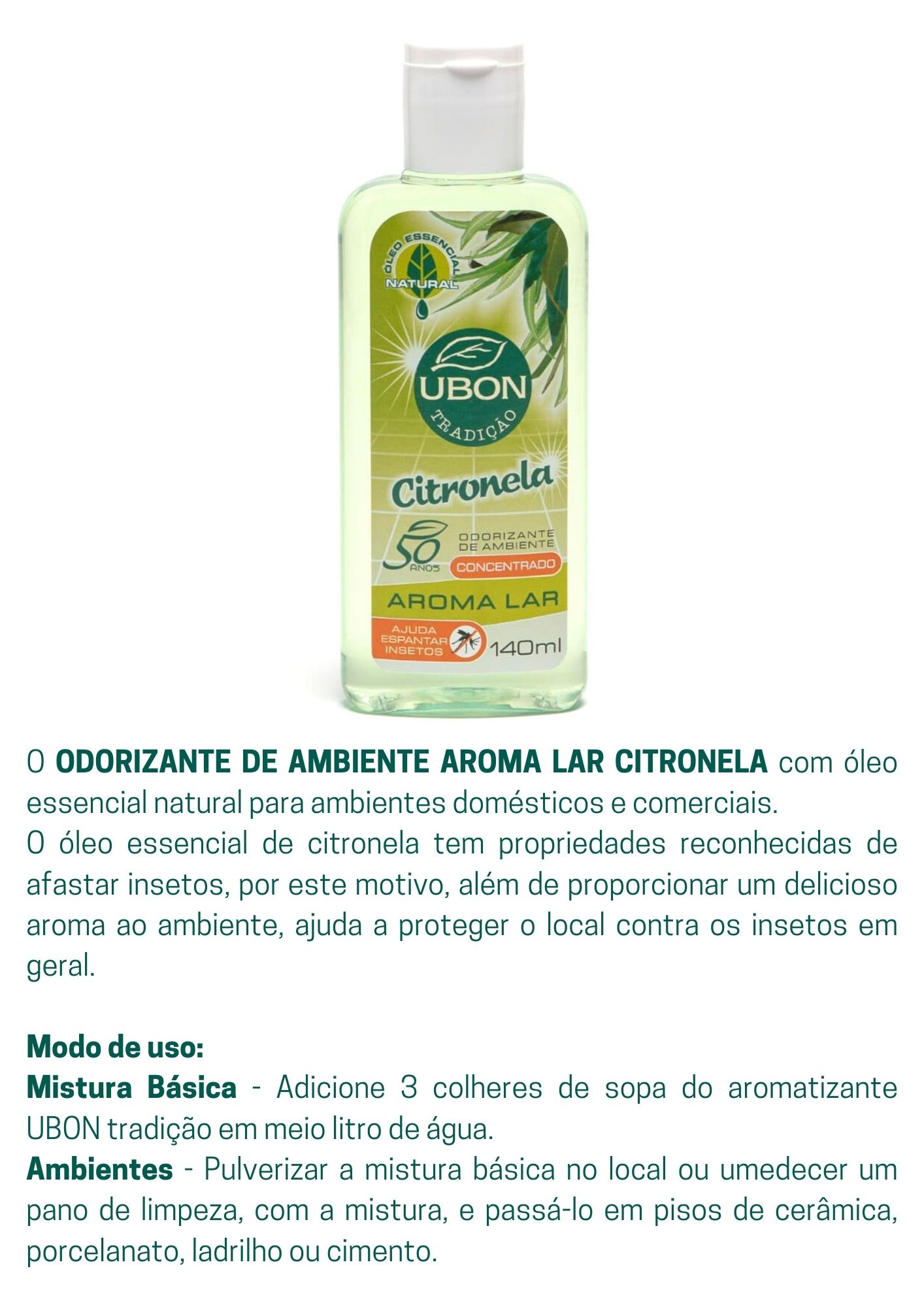 Odorizante de ambiente Aroma Lar Citronela 140ml