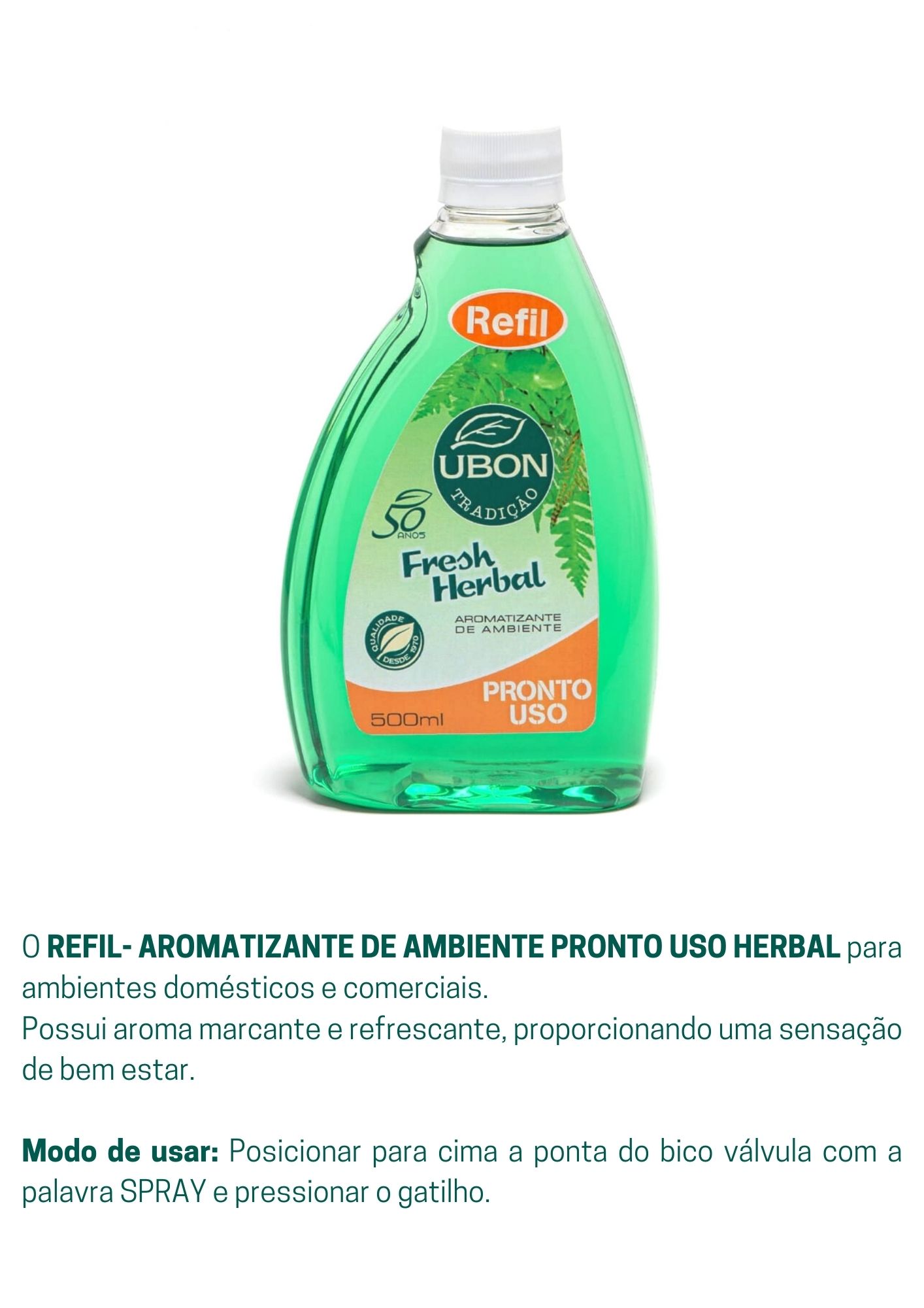 REFIL- Aromatizante de ambiente Pronto Uso Fresh Herbal 500ml