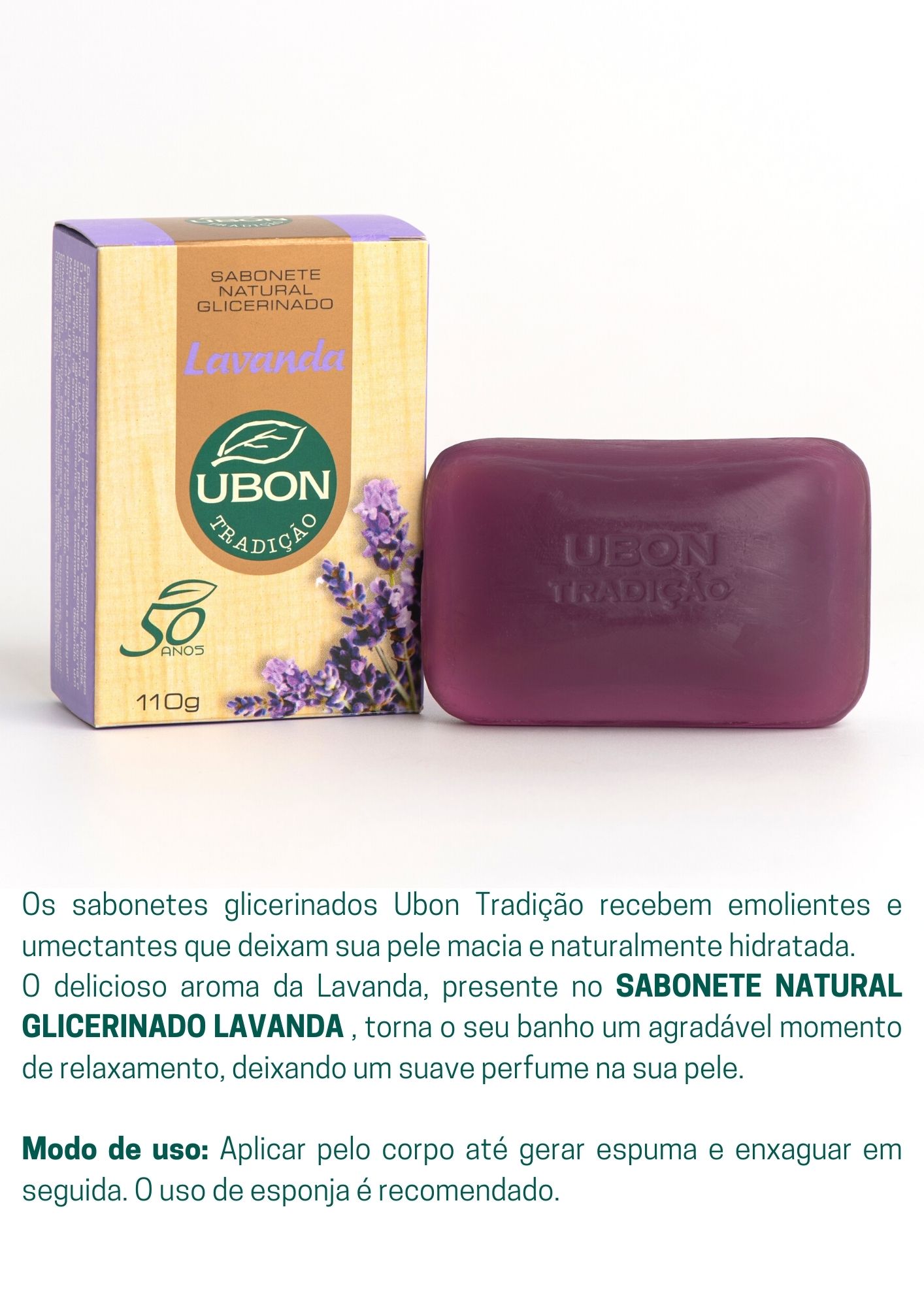 Sabonete Natural Glicerinado Lavanda 110g