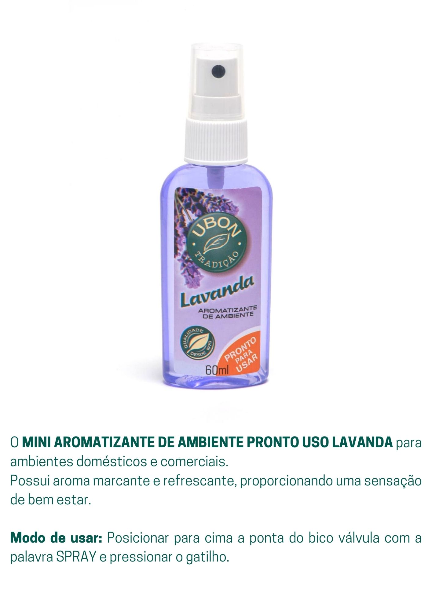 Mini Aromatizante de ambiente Pronto Uso Lavanda 60ml