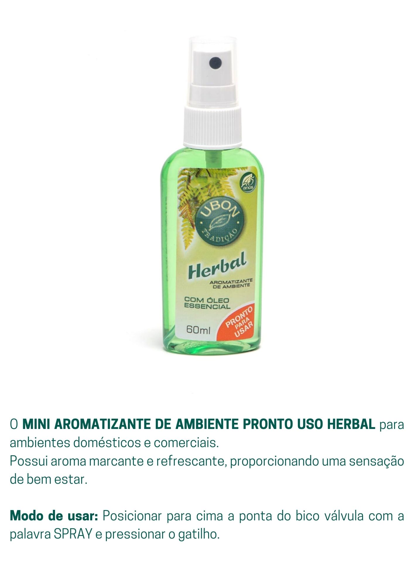 Mini Aromatizante de Ambiente Pronto Uso Fresh Herbal 60ml